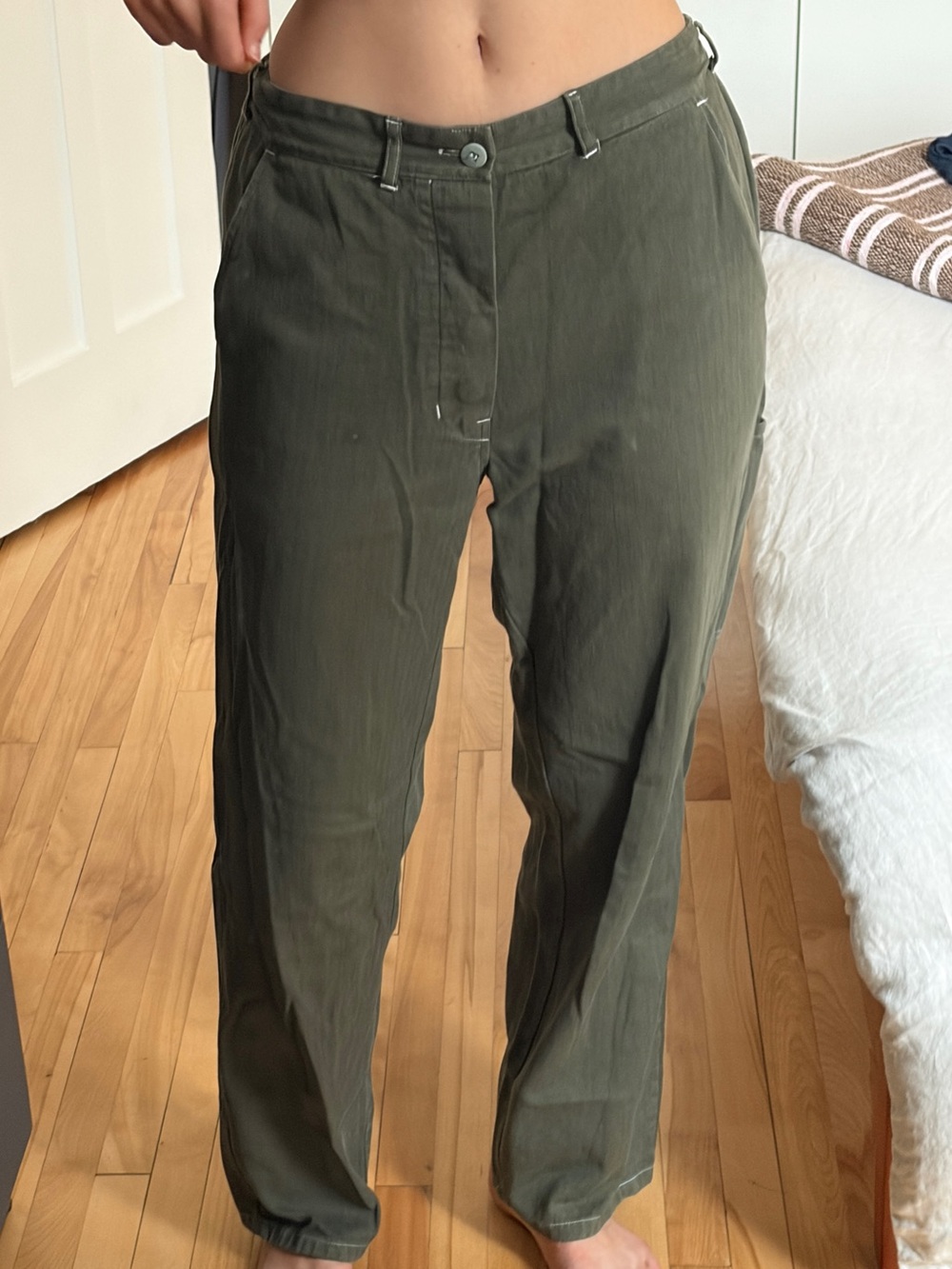Green Vintage Military Army Pants
